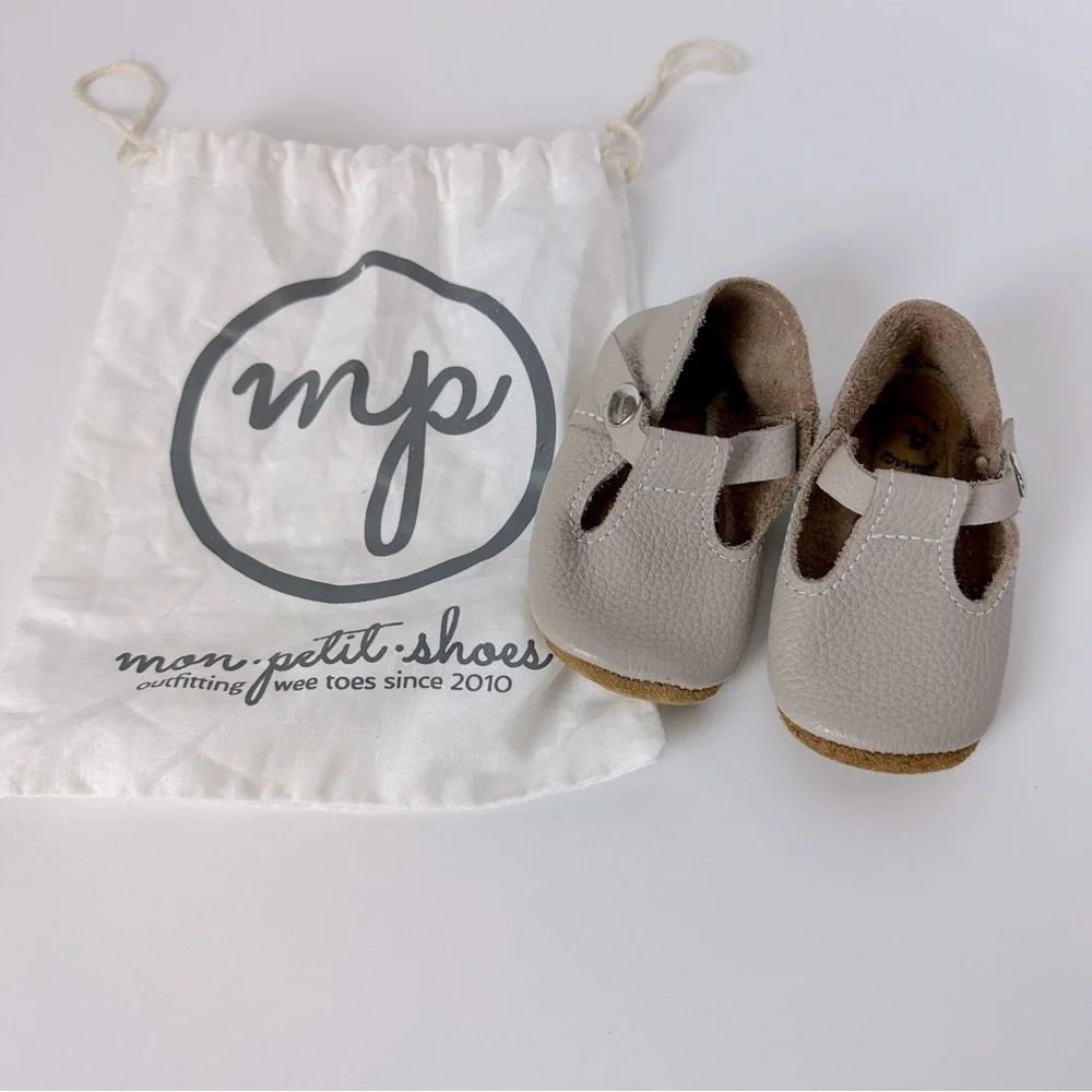 CLOUD GREY Mon Petit Shoes MPs Size 4 Gray Grey Baby Toddler‎ Soft Soles